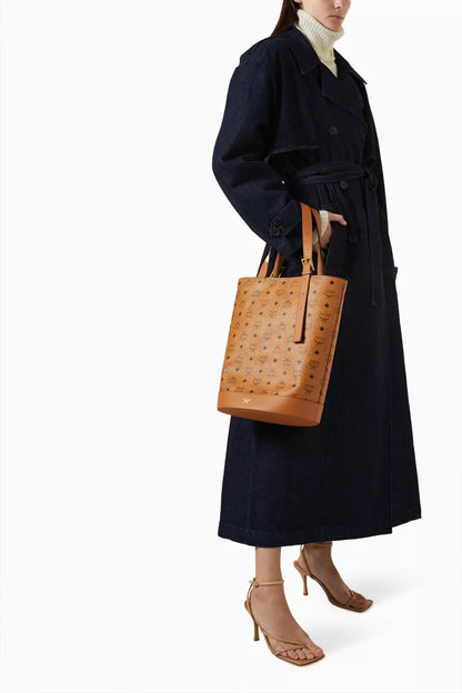 MCM Aren VI Tote Bag in Visetos Cognac