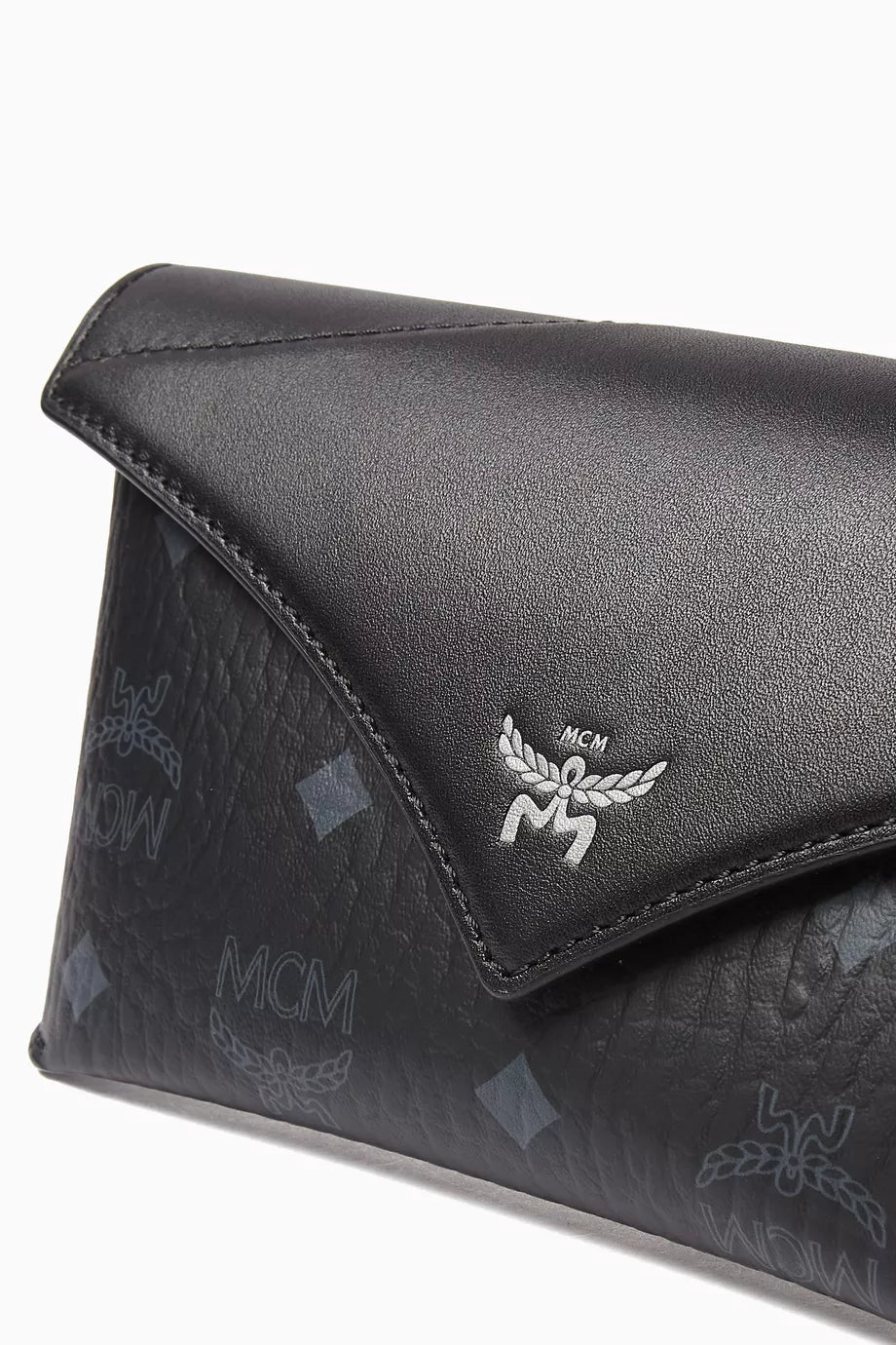 MCM Small Crossbody Pouch in Visetos Black