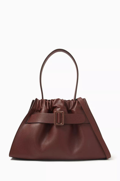 BOYY Scrunchy Satchel Bag in Grained Calfskin Leather