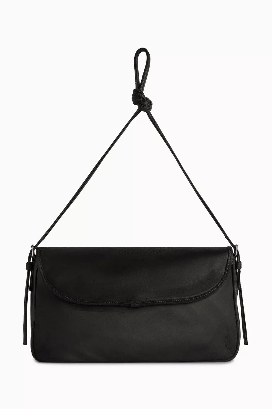Balenciaga Leopolda Pochette in Distressed Satin Black
