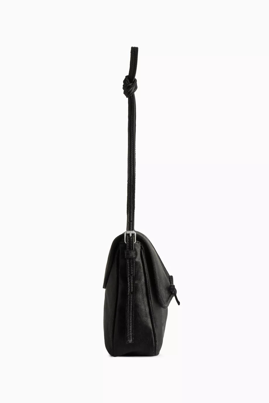 Balenciaga Leopolda Pochette in Distressed Satin Black