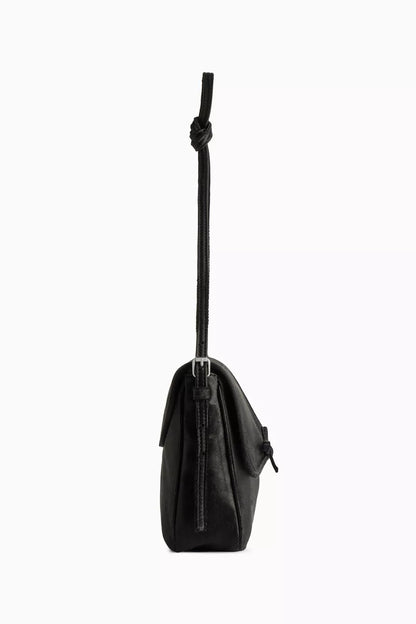 Balenciaga Leopolda Pochette in Distressed Satin Black