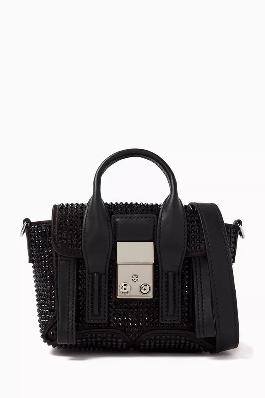 3.1 Phillip Lim Nano Pashli Crystal Satchel Bag in Technical Satin