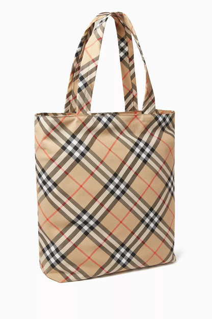 ML Classics Tote Bag in Check Fabric Beige Men