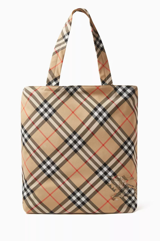 ML Classics Tote Bag in Check Fabric Beige Men