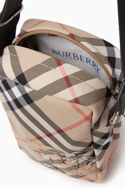 Burberry Check Phone Bag Men Sand
