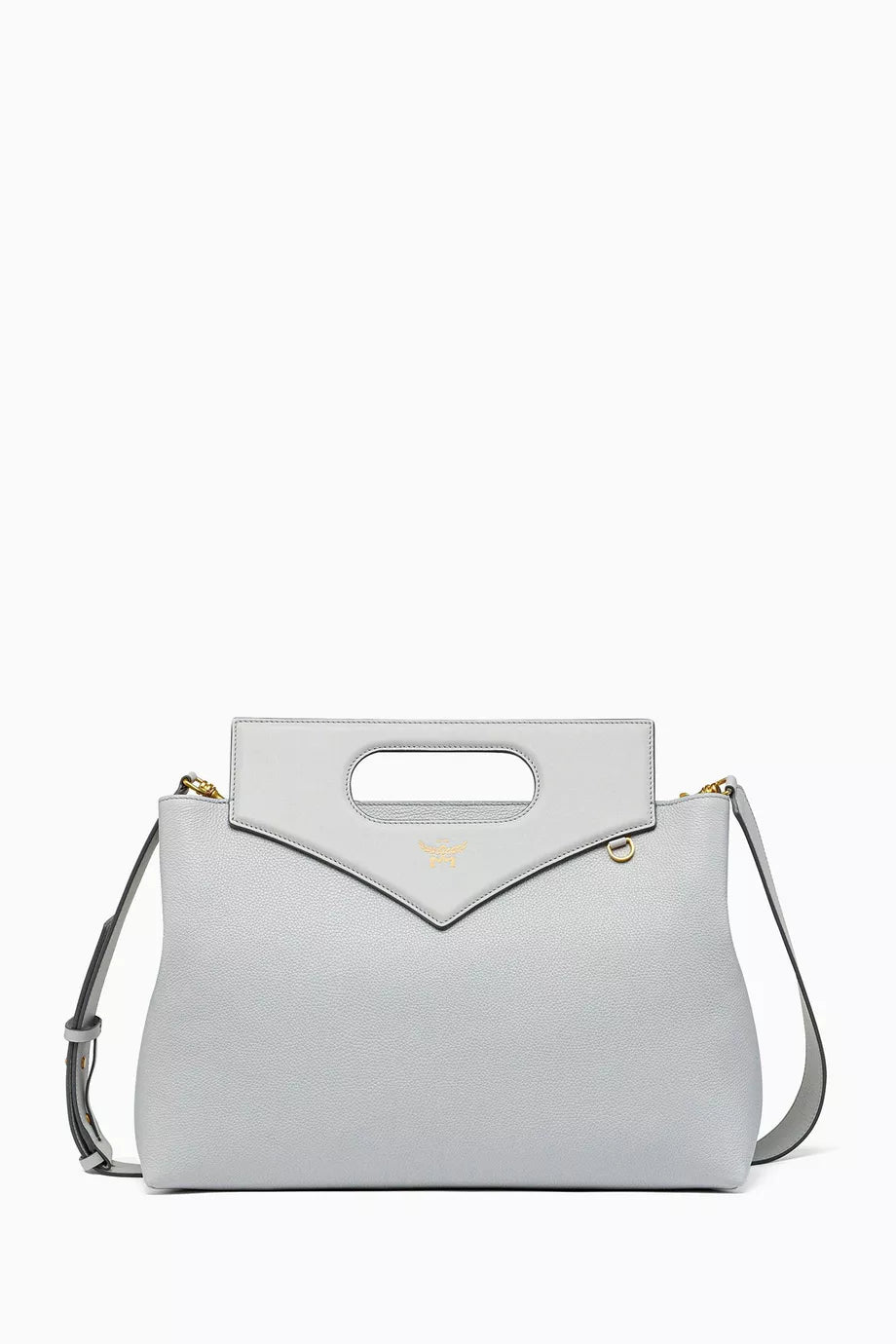MCM Soft Diamond Tote Bag in Embossed Leather Grey