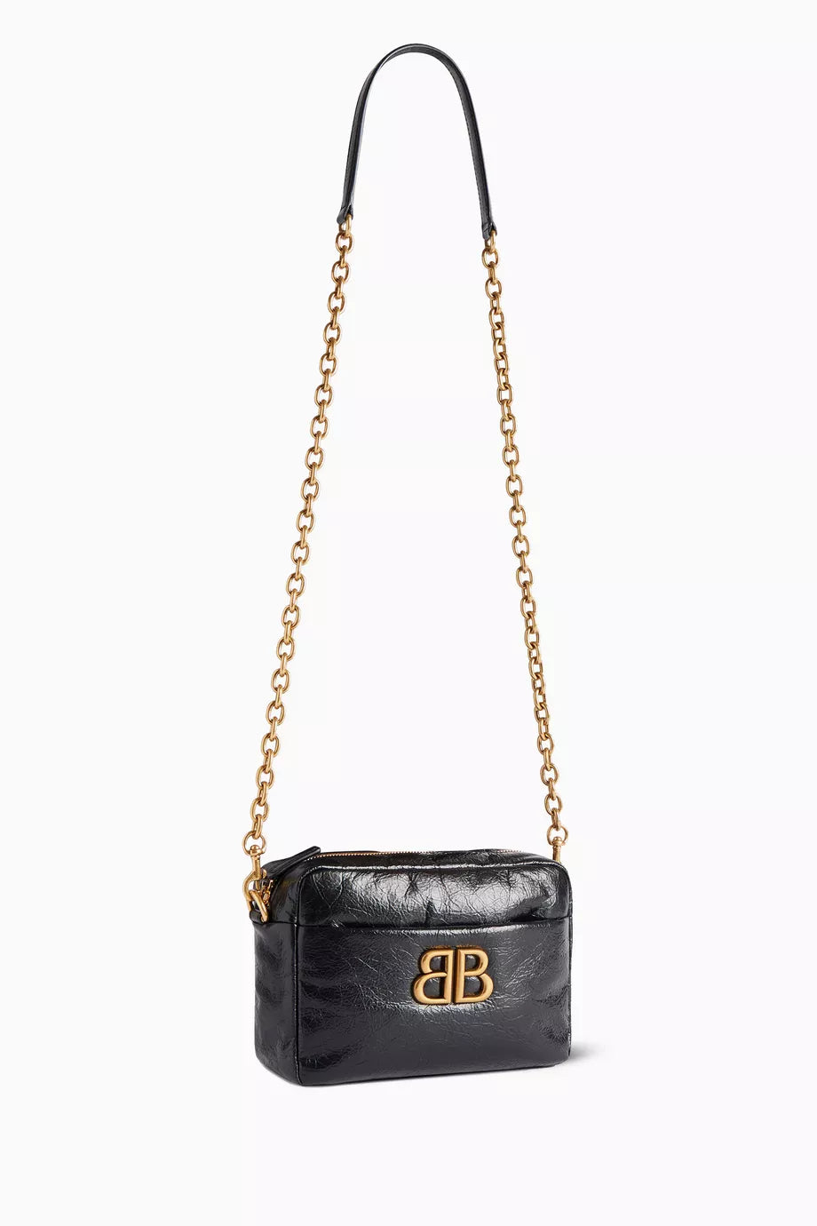 Balenciaga XS Monaco Camera Bag in Arena Calfskin Black