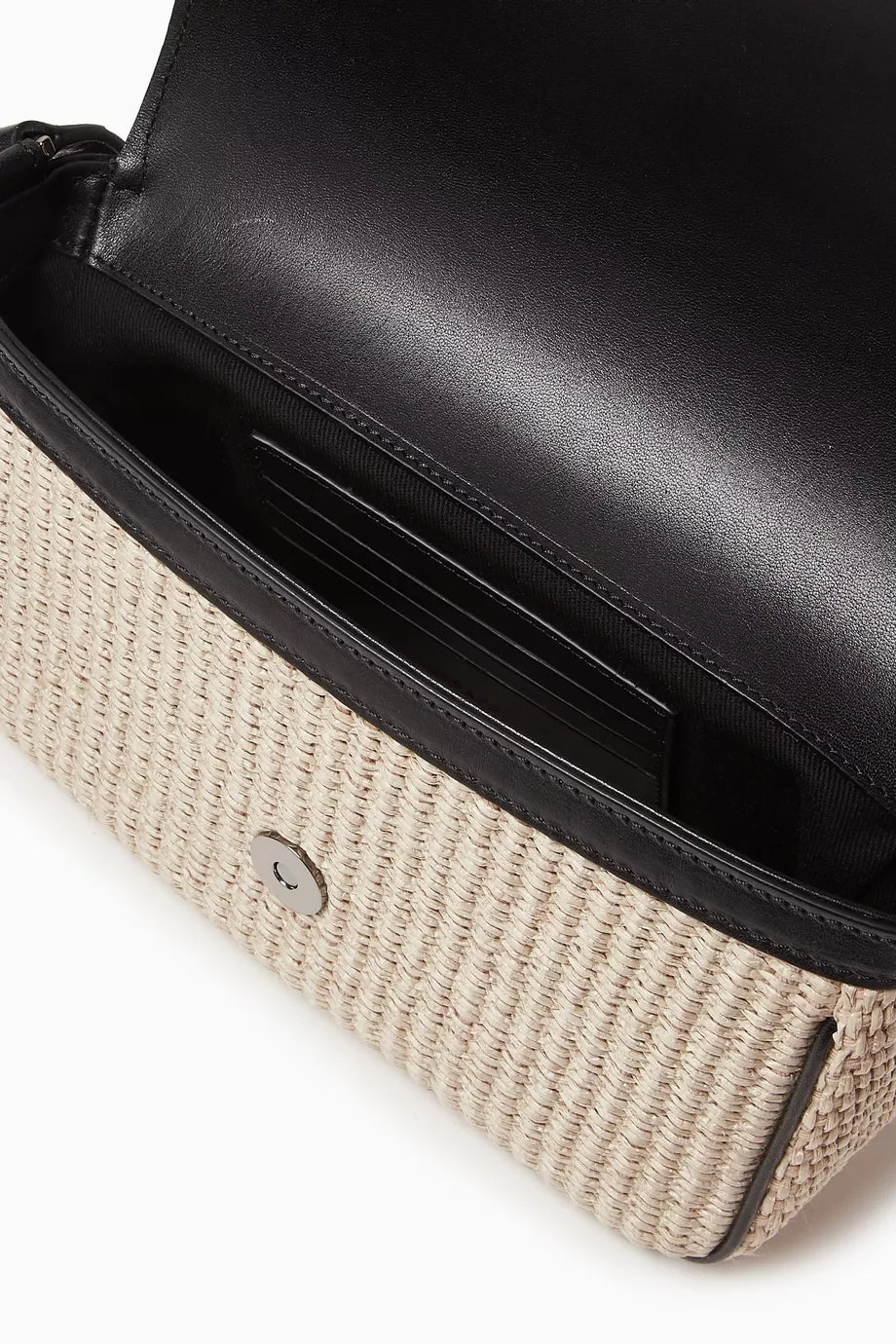 Versace Milano Crossbody Bag in Raffia & Calf Leather Beige