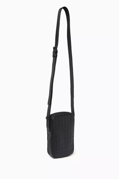 Emporio Armani Tech Case in Embossed Eagle-print Leather Men