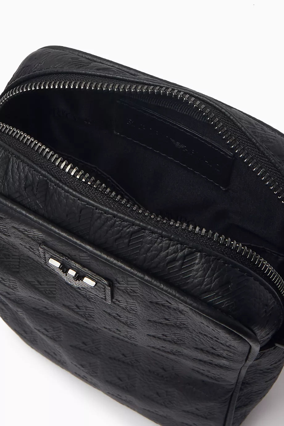 Emporio Armani Tech Case in Embossed Eagle-print Leather Men