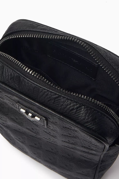 Emporio Armani Tech Case in Embossed Eagle-print Leather Men
