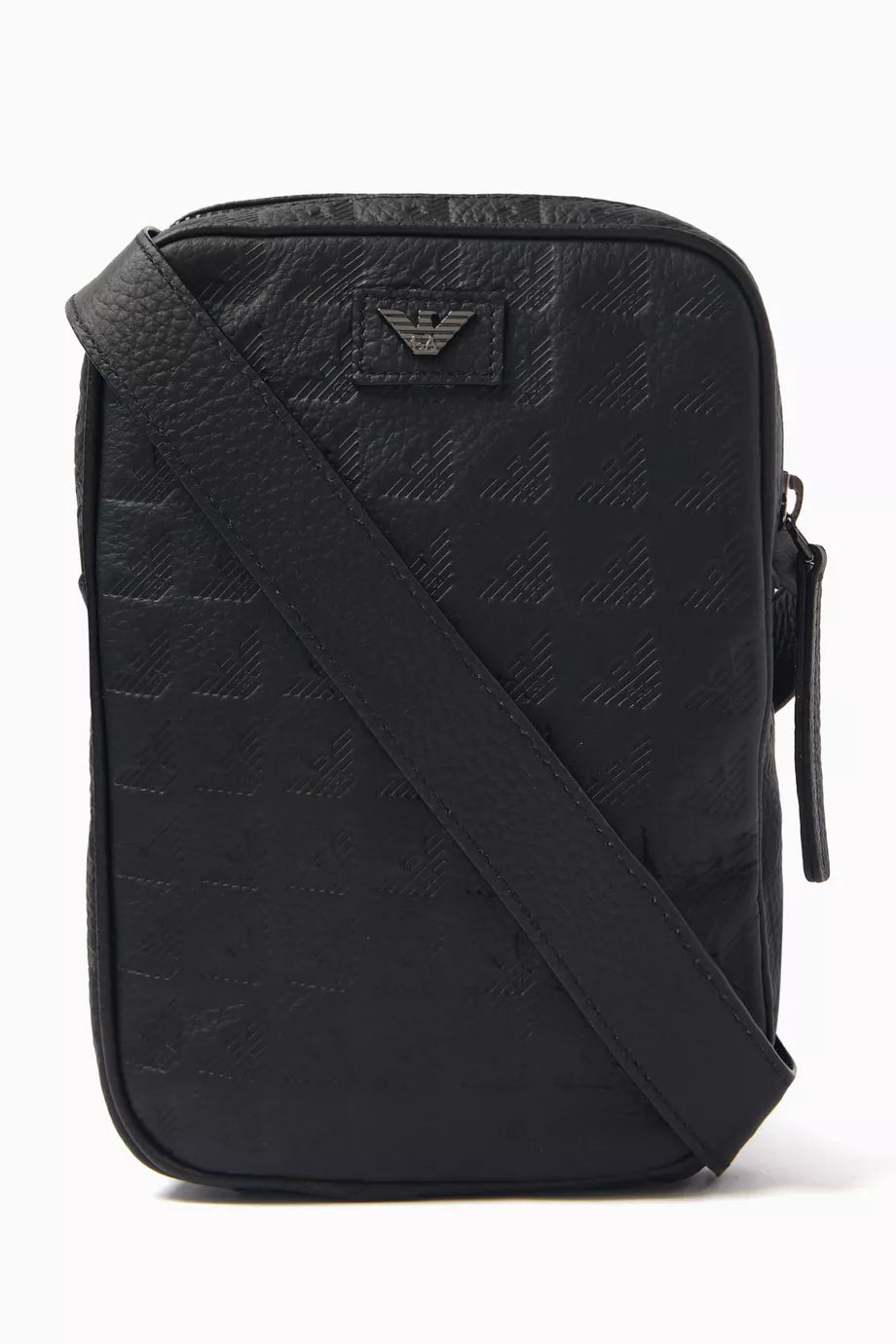 Emporio Armani Tech Case in Embossed Eagle-print Leather Men