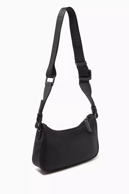 Emporio Armani Eagle Logo Crossbody Bag in Nylon Black
