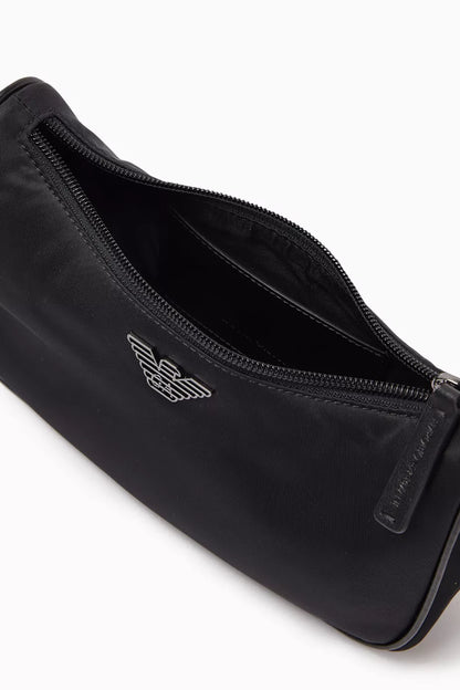 Emporio Armani Eagle Logo Crossbody Bag in Nylon Black