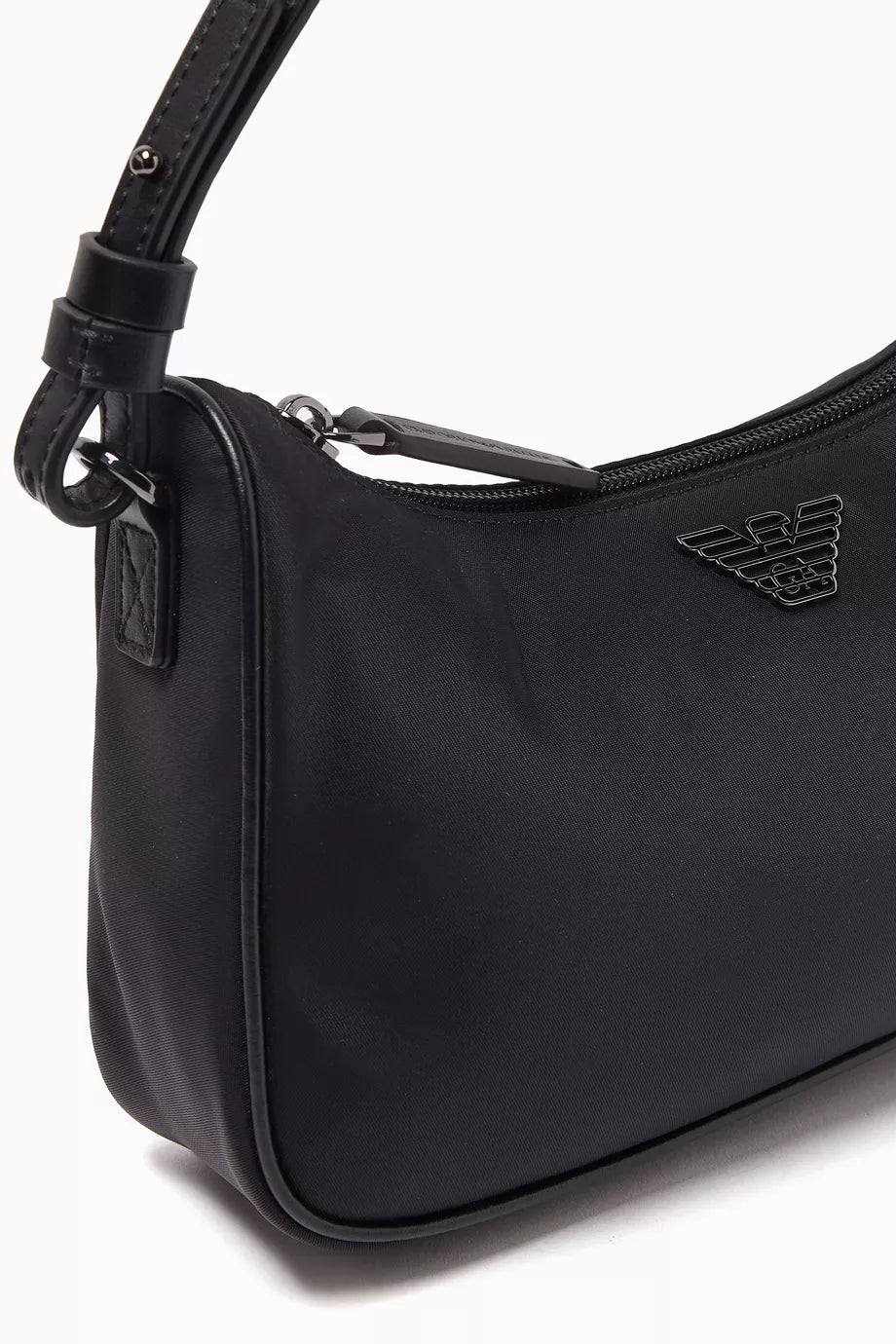 Emporio Armani Eagle Logo Crossbody Bag in Nylon Black
