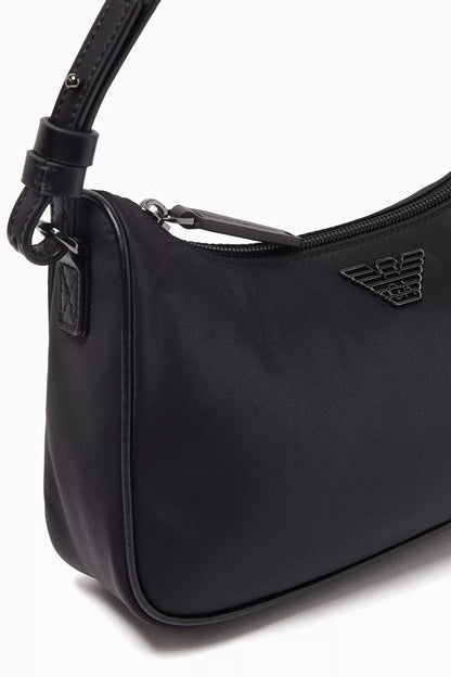 Emporio Armani Eagle Logo Crossbody Bag in Nylon Black