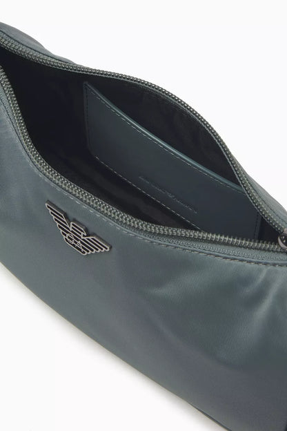 Emporio Armani Eagle Logo Crossbody Bag in Nylon Grey