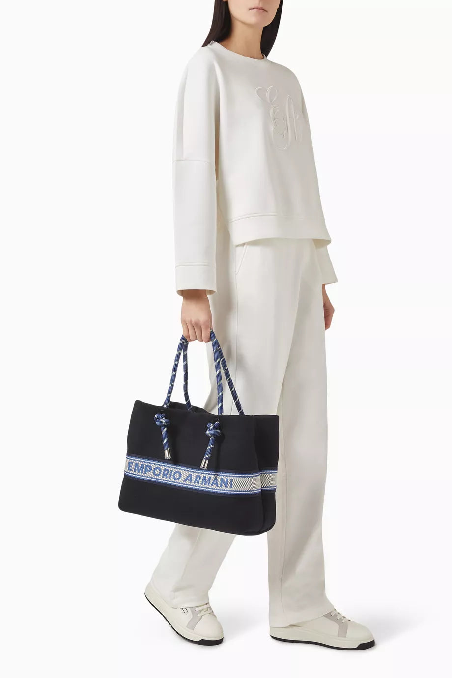 Emporio Armani MyEA Logo-tape Shopping Tote Bag