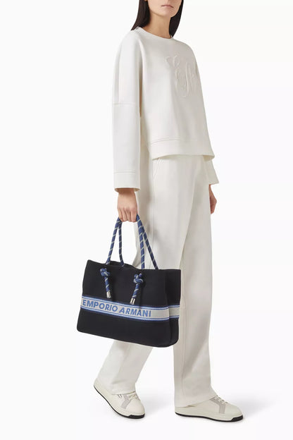 Emporio Armani MyEA Logo-tape Shopping Tote Bag