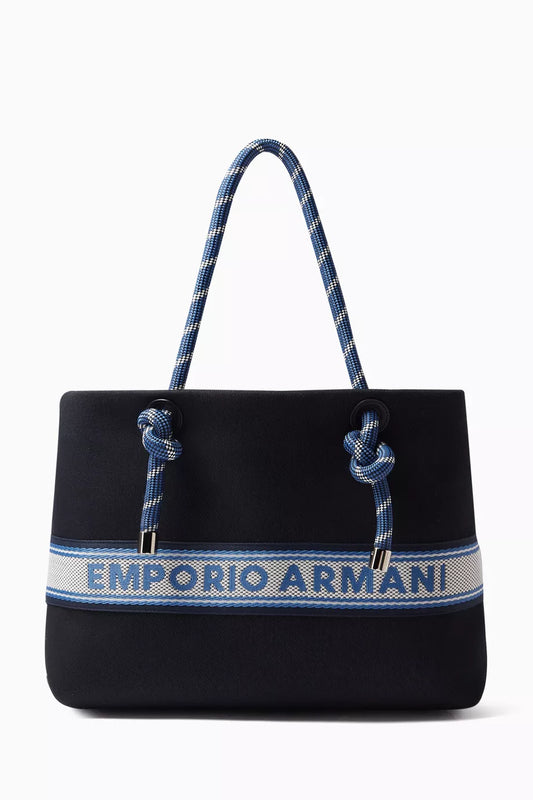 Emporio Armani MyEA Logo-tape Shopping Tote Bag