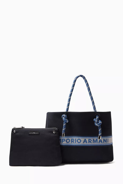 Emporio Armani MyEA Logo-tape Shopping Tote Bag