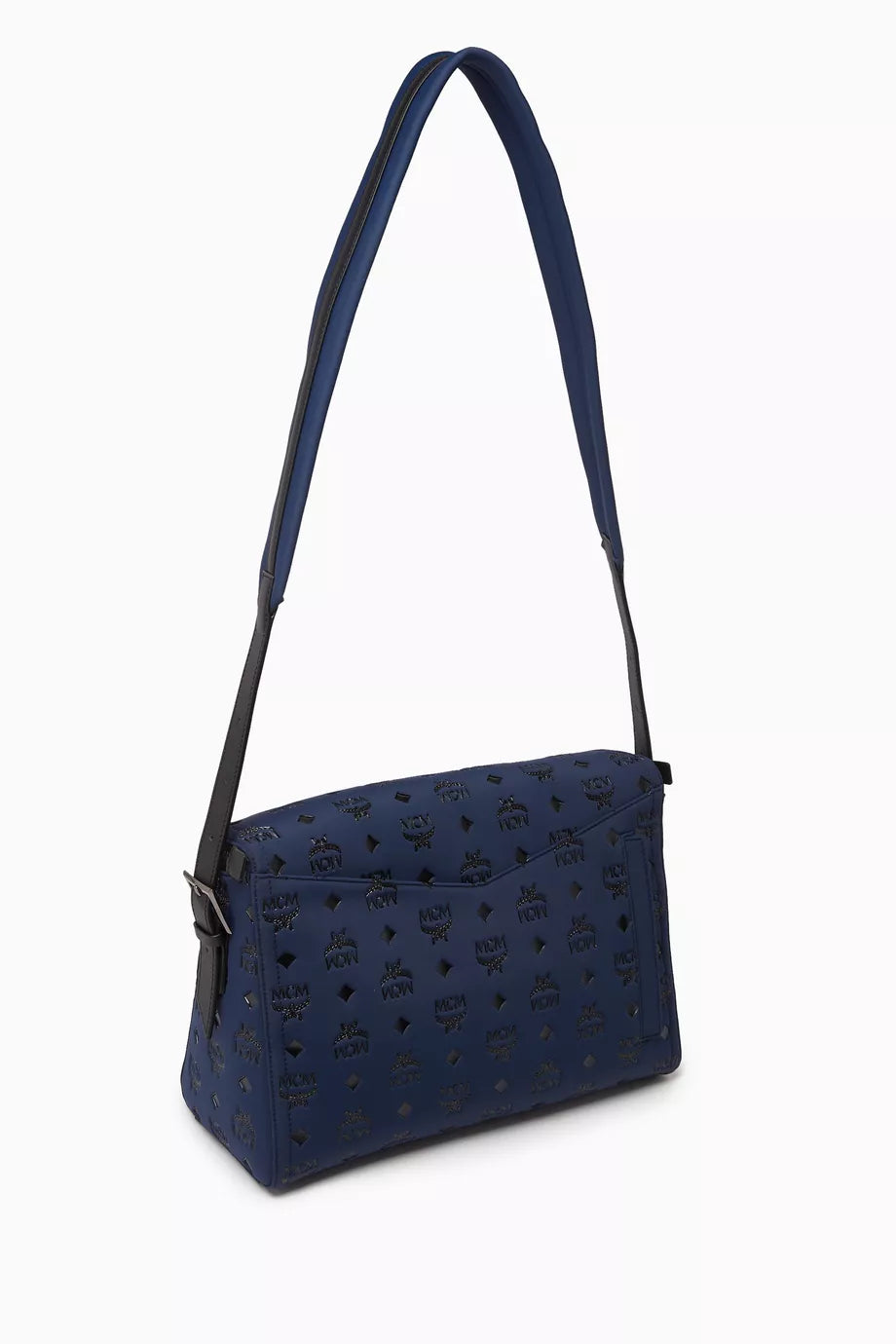 MCM Medium Diamond 3D Shoulder Bag in Canvas Navy