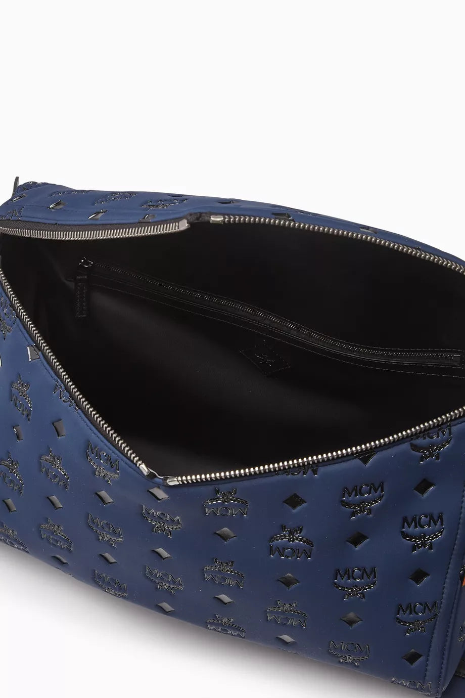 MCM Medium Diamond 3D Shoulder Bag in Canvas Navy