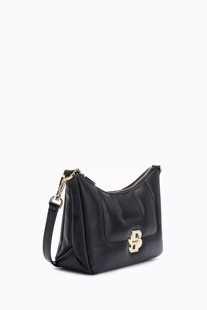 BOSS Double B Monogram Quilted Hobo Bag in Faux Leather