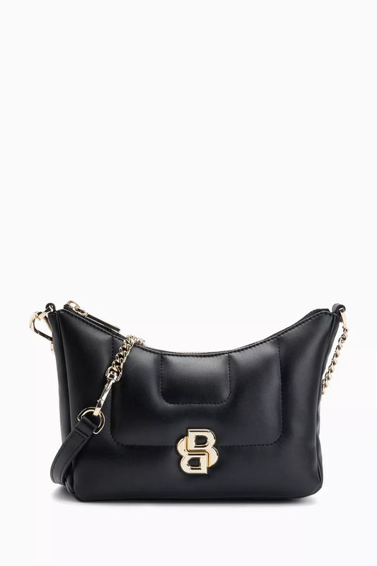 BOSS Double B Monogram Quilted Hobo Bag in Faux Leather