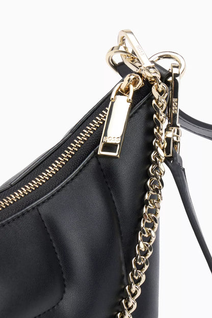 BOSS Double B Monogram Quilted Hobo Bag in Faux Leather