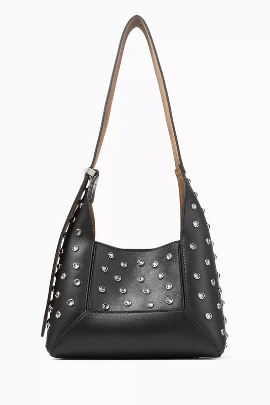 Jimmy Choo Small Diamond Hobo Bag Crystal-embellished Leather