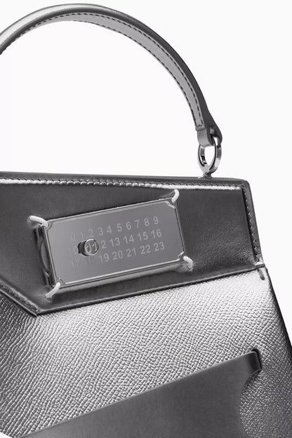 Maison Margiela Small Snatched Top-handle Bag in Metallic Calf Leather