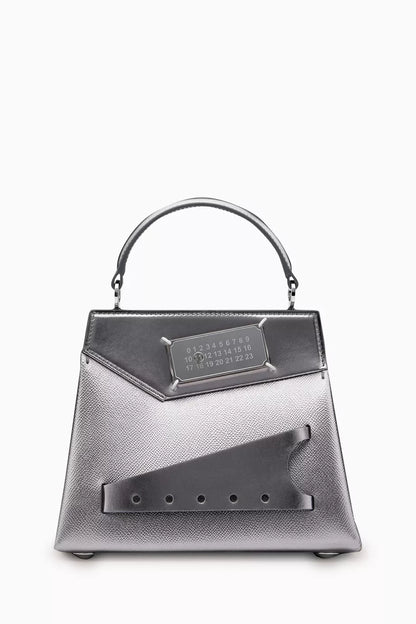 Maison Margiela Small Snatched Top-handle Bag in Metallic Calf Leather
