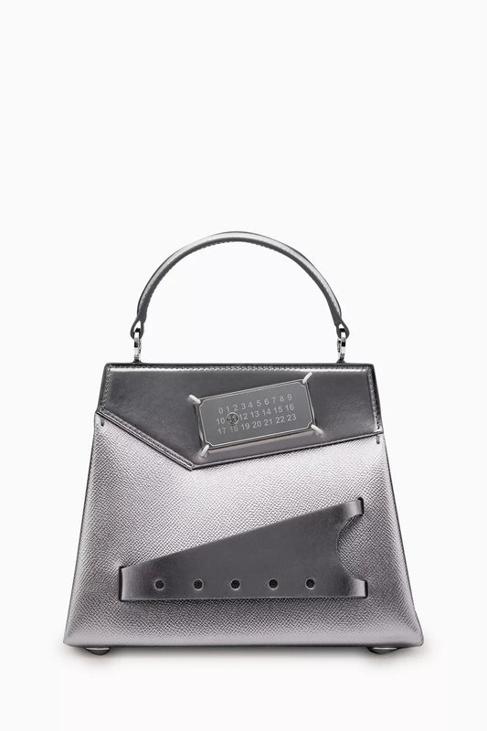 Maison Margiela Small Snatched Top-handle Bag in Metallic Calf Leather