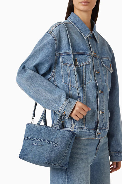 ALEXANDER WANG Small Punch Tote Bag in Denim