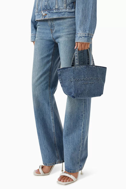 ALEXANDER WANG Small Punch Tote Bag in Denim