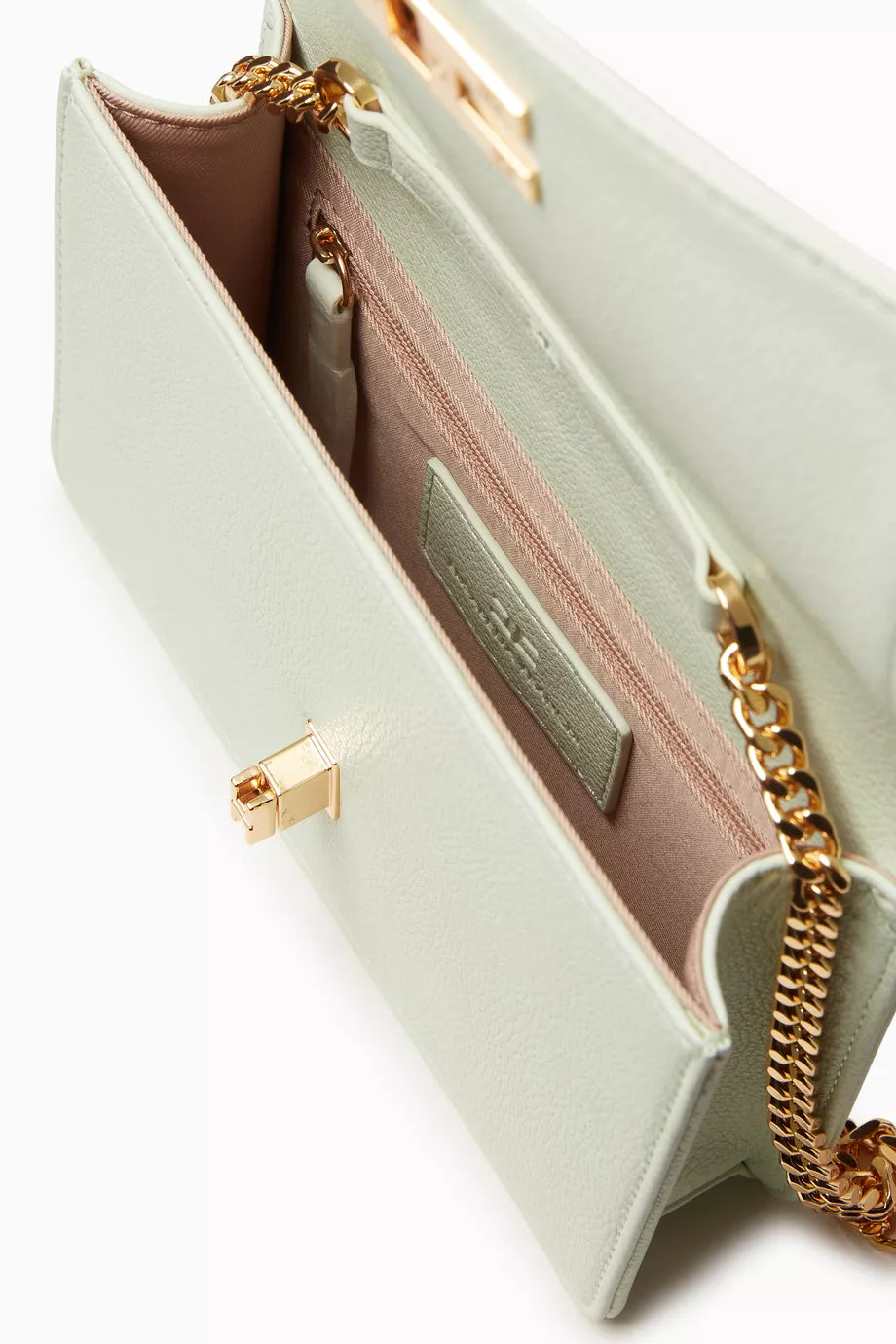 Elisabetta Franchi Small Shoulder Bag in Tumbled Faux Leather
