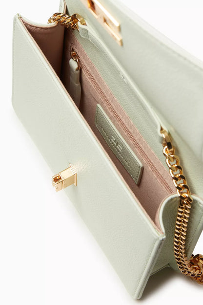 Elisabetta Franchi Small Shoulder Bag in Tumbled Faux Leather