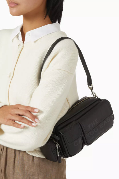Marc Jacobs The Cargo Shoulder Bag in Grained Leather Black