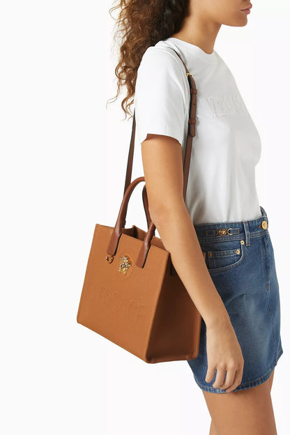 Versace Small La Medusa Tote Bag in Canvas