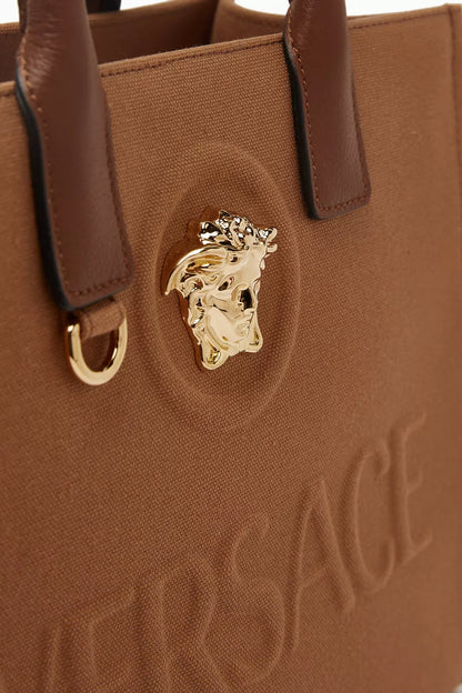 Versace Small La Medusa Tote Bag in Canvas