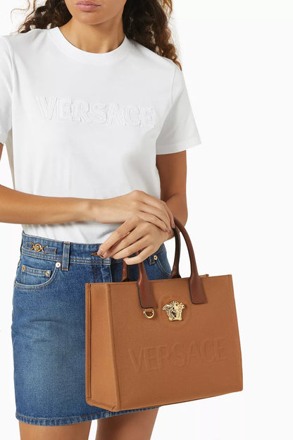 Versace Small La Medusa Tote Bag in Canvas