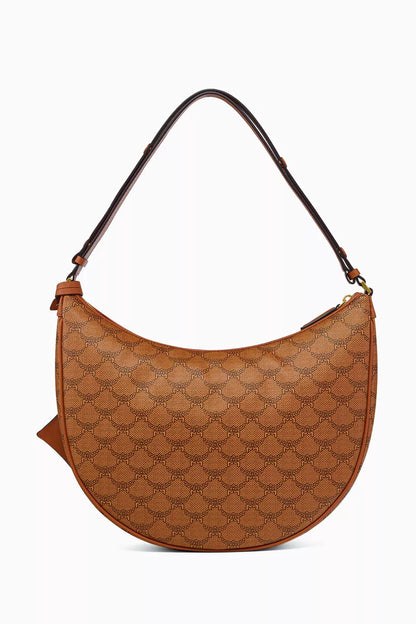 MCM Himmel Ascending Moon Hobo Bag in Lauretos Monogram Canvas Brown