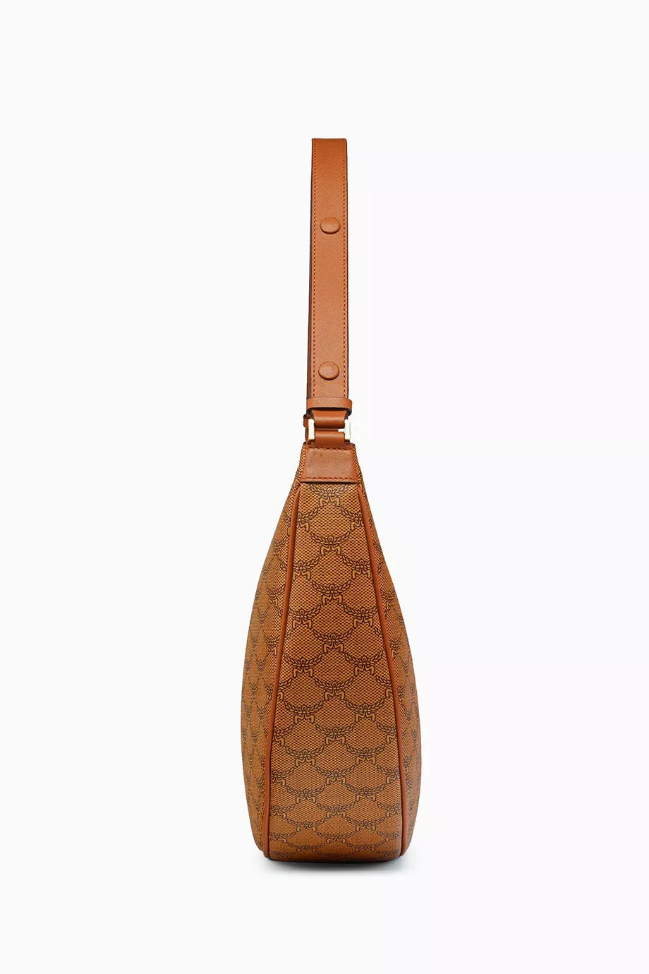 MCM Himmel Ascending Moon Hobo Bag in Lauretos Monogram Canvas Brown