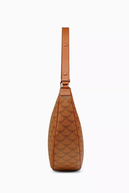 MCM Himmel Ascending Moon Hobo Bag in Lauretos Monogram Canvas Brown