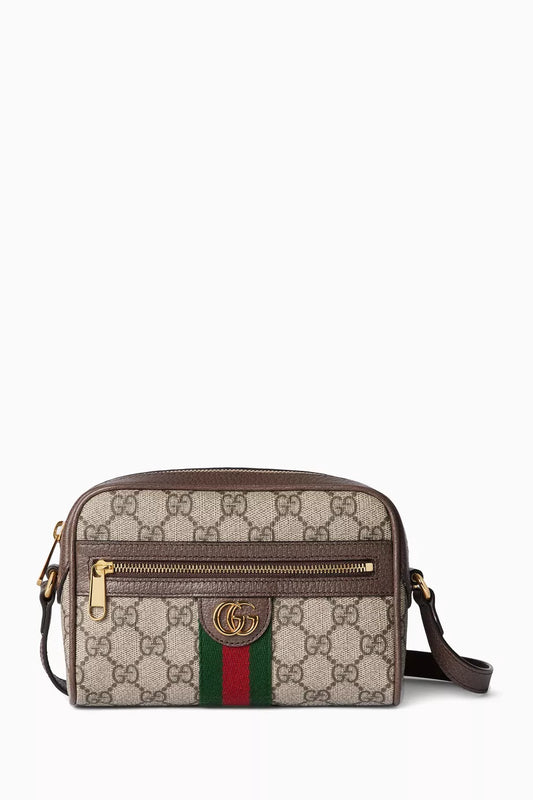 Gucci Mini Ophidia GG Supreme Shoulder Bag in Canvas & Leather
