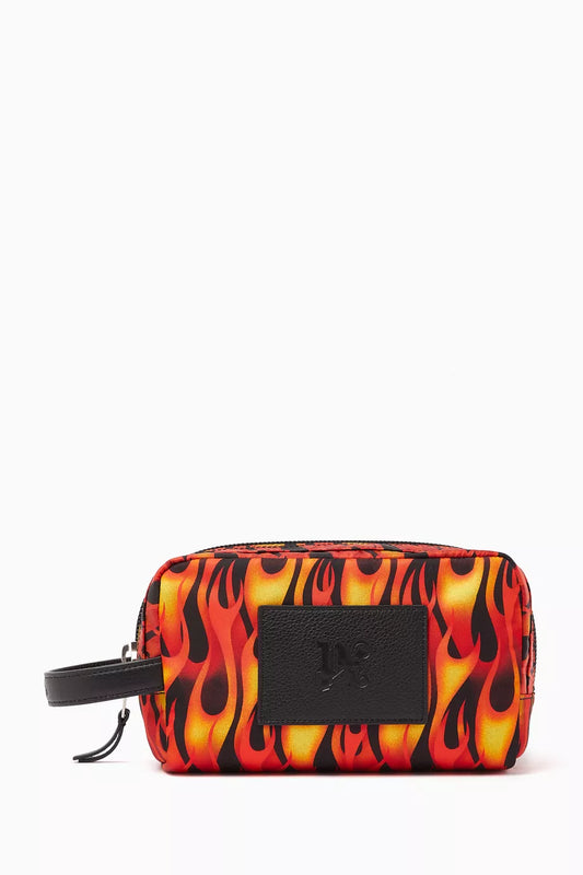 Palm Angels Monogram Flames Pouch in Nylon