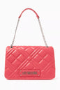 LOVE MOSCHINO Quilted Shoulder Bag in Faux Leather Pink