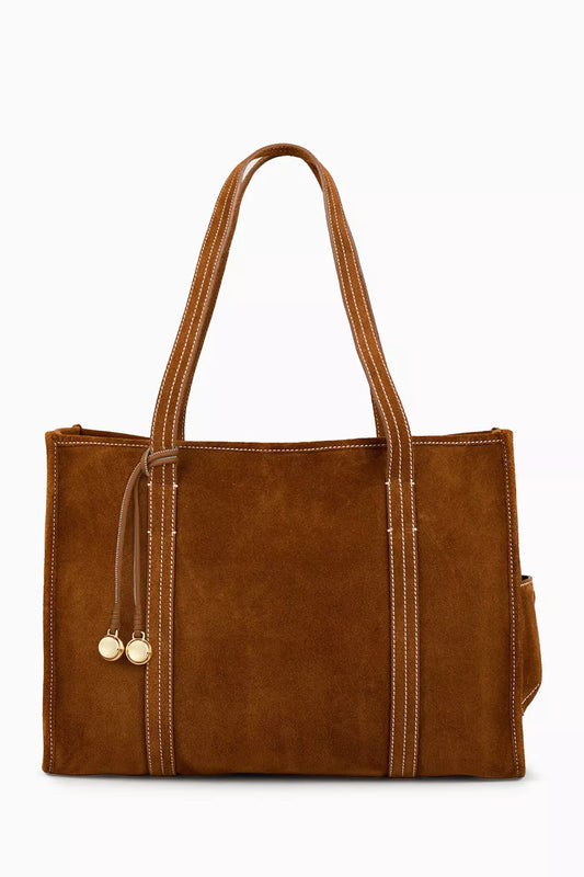 Sandro Paris Medium Tote Bag in Suede